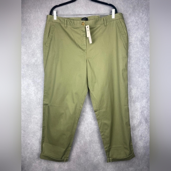 Talbots Relaxed Chino Pants  Women's Size 16  Green  Mid-Rise - Picture 2 of 9